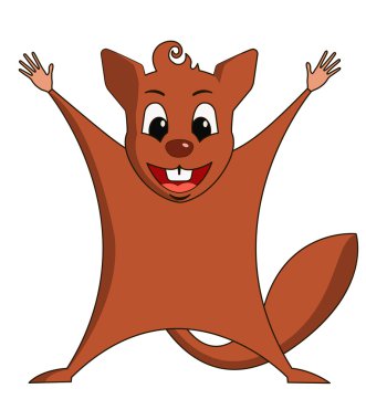 Hayvanat Bahçesi eğlenceli. sevimli uçan sincap çizimi