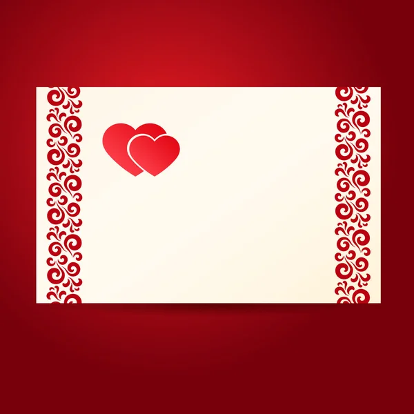 Postal de dos corazones — Vector de stock