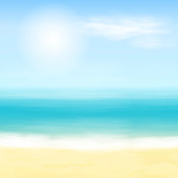 Playa y mar tropical — Vector de stock