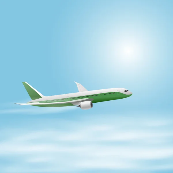 Ilustración del avión en el cielo — Archivo Imágenes Vectoriales