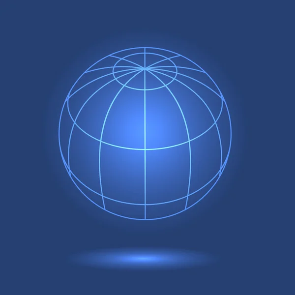 Modello di globo su sfondo blu — Vettoriale Stock