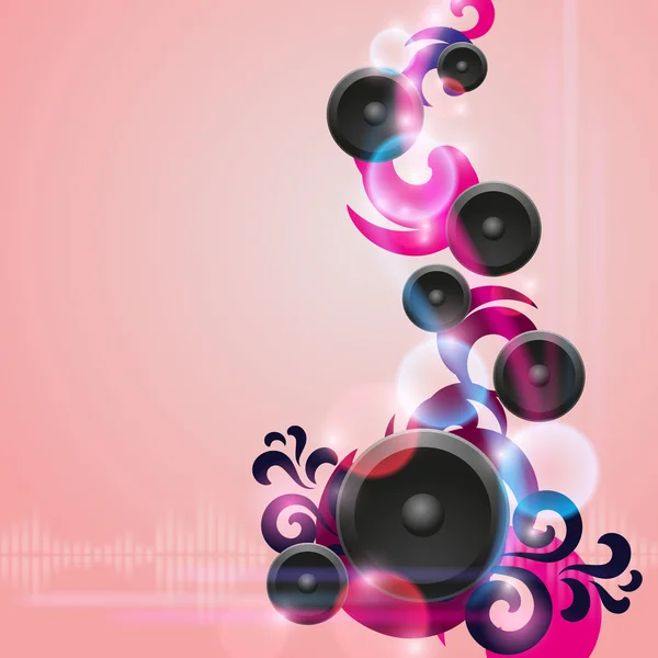 Fondo musical abstracto con altavoces — Vector de stock