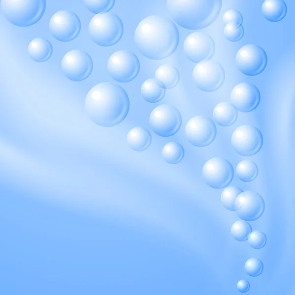 Bubblor på blue wave bakgrund — Stock vektor