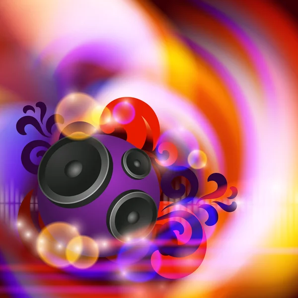 Fond musical abstrait avec haut-parleur rond — Image vectorielle