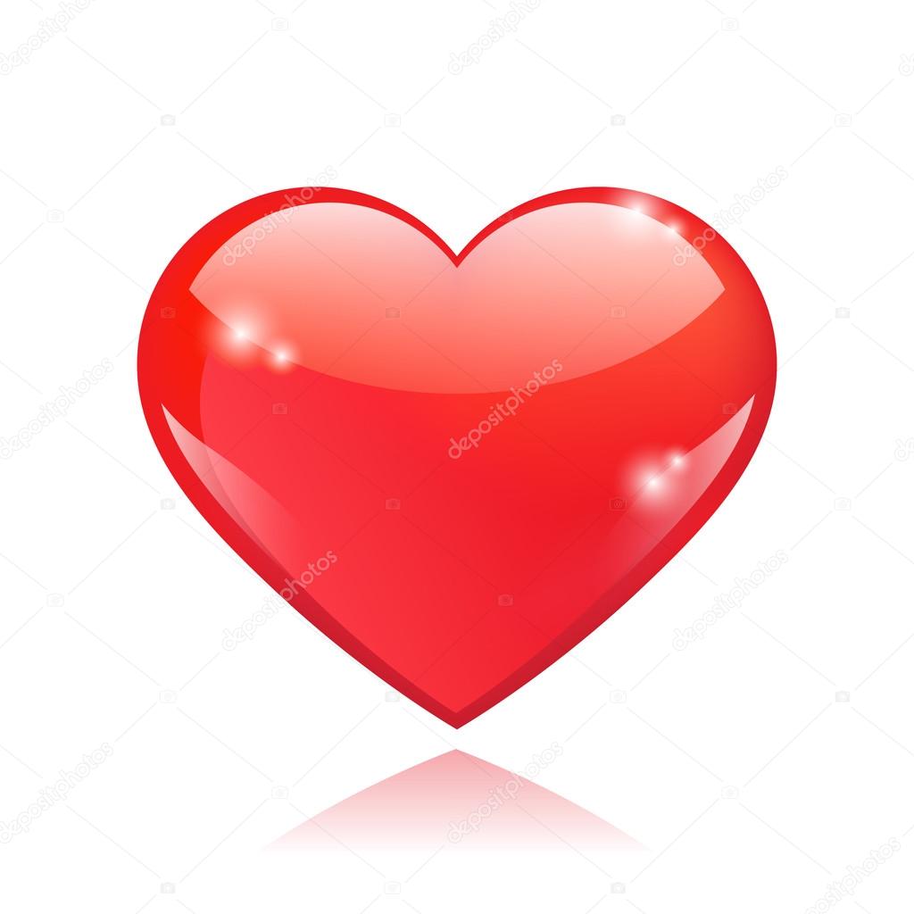 Beautiful red glossy heart shape