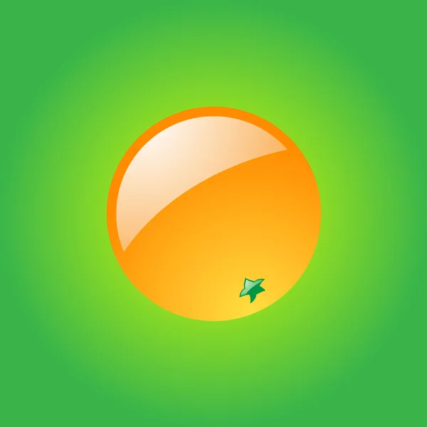 Orange på grön bakgrund — Stock vektor