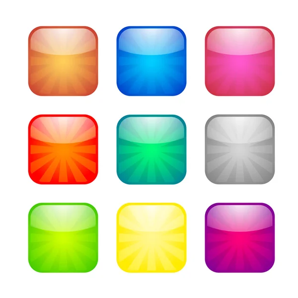 Conjunto de iconos de botón brillante — Vector de stock