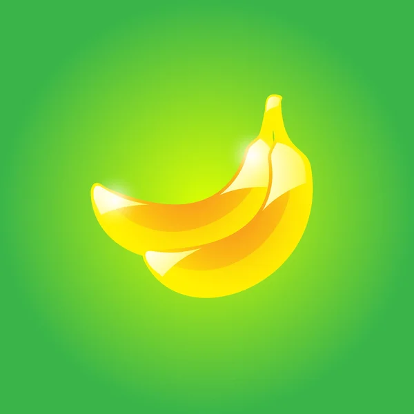 Banane sur fond vert — Image vectorielle