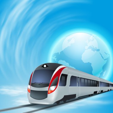 hızlı tren ve dünya kavramı arka plan.