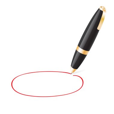 topu kalem jauntily daire beyaz zemin üzerine çizer.
