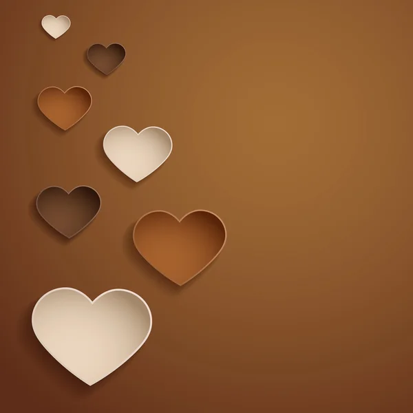 Chocolate hearts. Valentine's day background. — Stock Vector