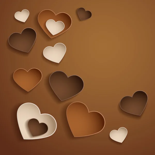 Corazones de chocolate. Fondo del día de San Valentín . — Vector de stock