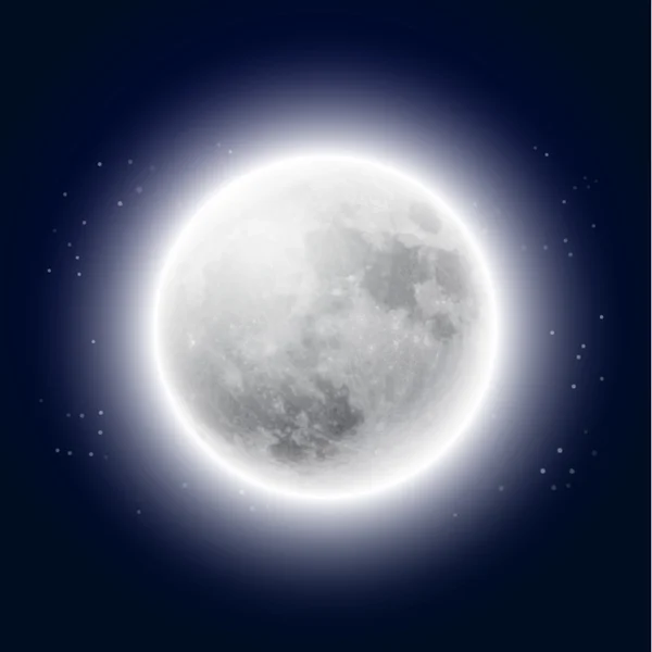 Pleine lune dans le ciel nocturne — Image vectorielle