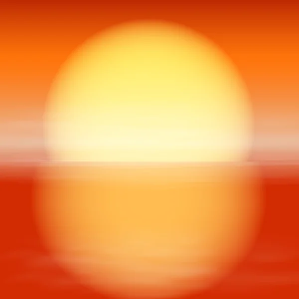 Захід сонця. Сонце з відображенням на воді . — стоковий вектор