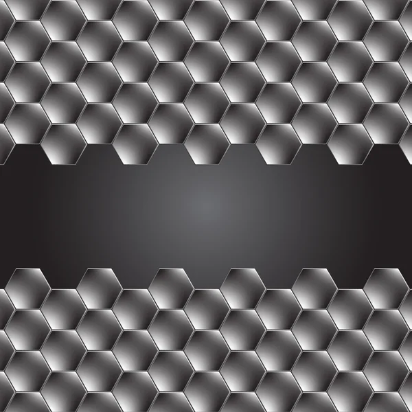 Sechskant-Metallhintergrund mit Lichtreflexion — Stockvektor