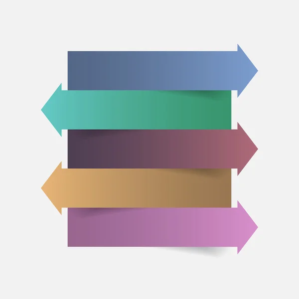 Colore carta freccia infografica modello di design — Vettoriale Stock