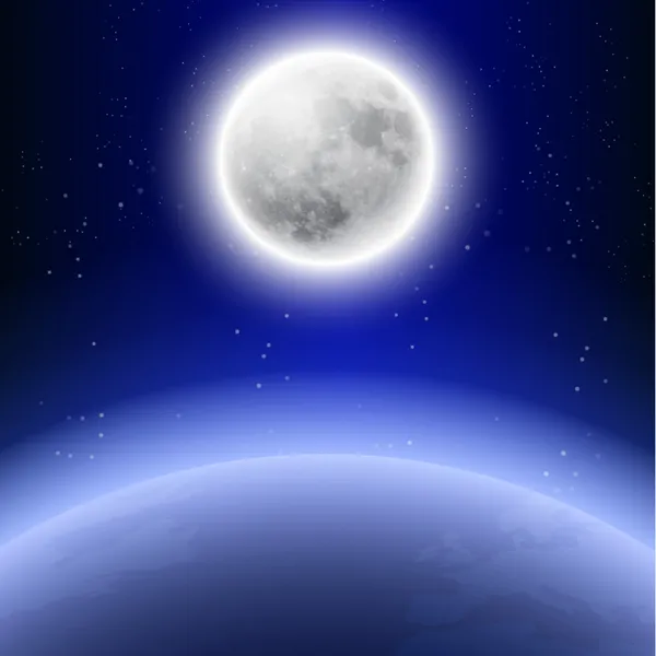 Luna llena en el cielo nocturno — Archivo Imágenes Vectoriales