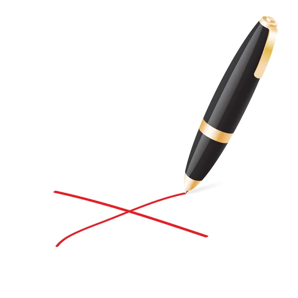 Ball pen crossing on a white background. — Stock Vector
