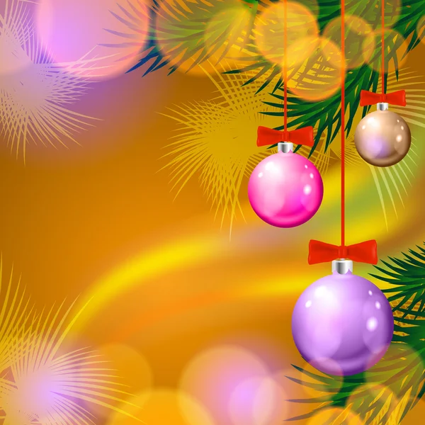 Fondo de Navidad con bolas y luces — Archivo Imágenes Vectoriales