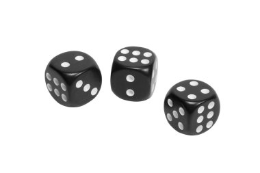 Beyaz arka plan üzerinde izole üç zar