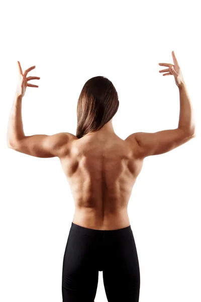 女性ボディービルダー示す筋肉ボディ — ストック写真