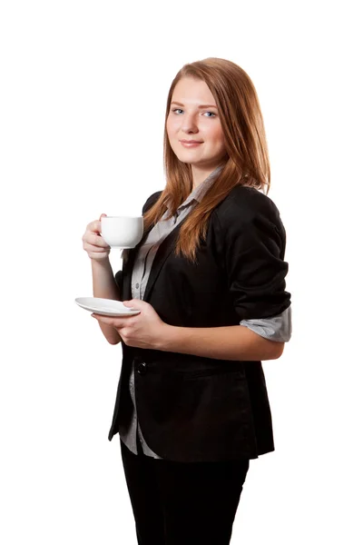 Femme d'affaires avec tasse de café — Photo