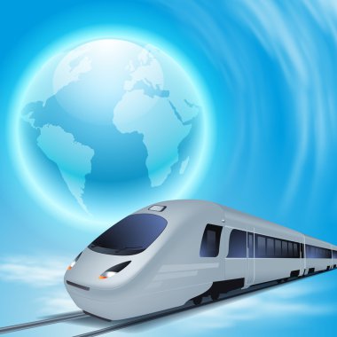 hızlı tren ve dünya kavramı arka plan.
