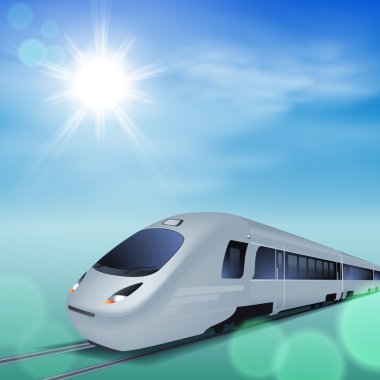 güneşli bir gün, yüksek hızlı tren.