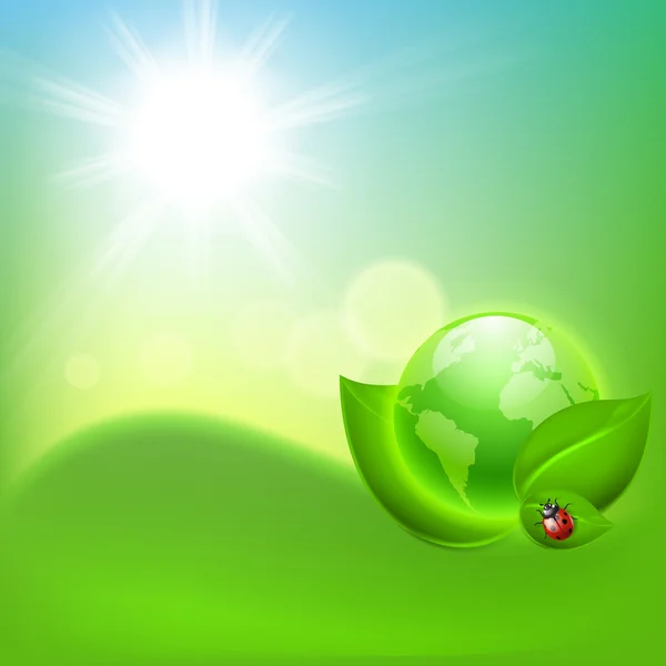 Concepto de fondo ecológico con el globo . — Vector de stock