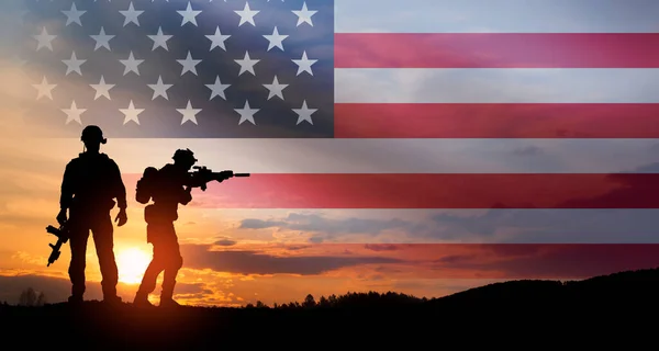 Grußkarte zum Veteranentag, Gedenktag, Unabhängigkeitstag. USA feiern. — Stockfoto