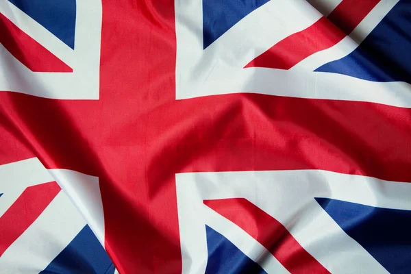 Primer plano de la ondulada bandera británica — Foto de Stock