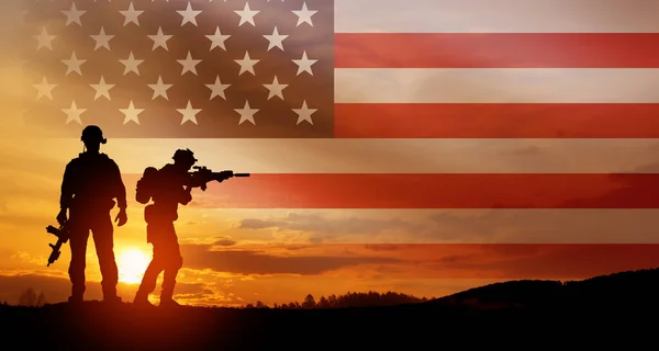 Üdvözlőlap a veteránok napjára, az emléknapra, a függetlenség napjára. Amerikai ünneplés. — Stock Fotó