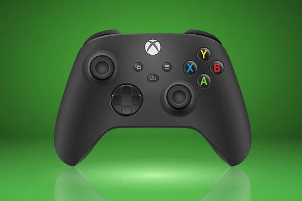 Moscow Russia December 2021 Xbox Series Series Gamepad Green Background — 图库矢量图片