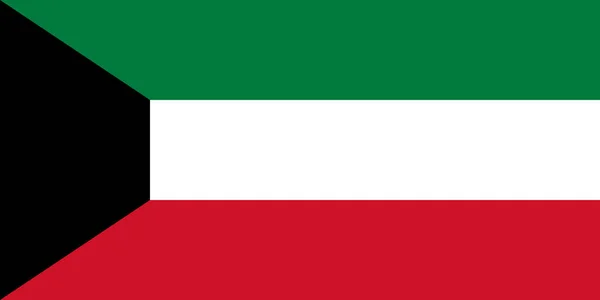 Bandera Kuwait Simple Piso Ilustración Vectorial Eps10 Colores Oficiales Proporción — Vector de stock