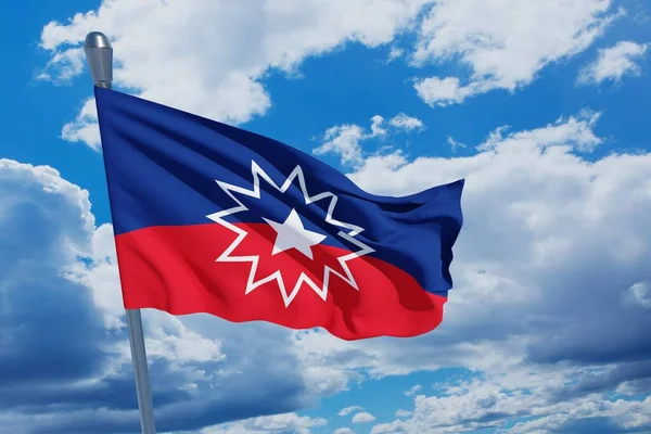 Juneteenth Vlag Met Blauwe Bewolkte Lucht Sinds 1865 Ontwerp Van — Stockfoto