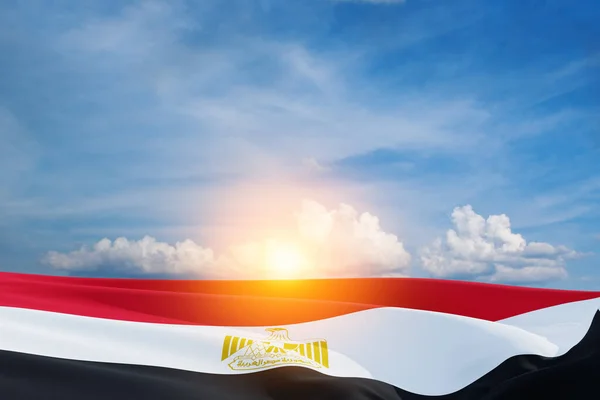 Egyiptom Zászló Tiszteletére Veteránok Nap Vagy Emléknap Kék Háttér Egyiptom — Stock Fotó