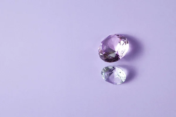 Piedras Preciosas Púrpuras Para Joyas Diseño Diamantes Grandes Cristal Sobre —  Fotos de Stock