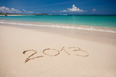 Yeni yıl arka Beach 