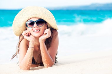 uzun saçlı kız bikini tropikal boracay Beach, Türkiye