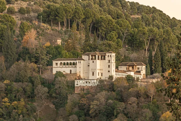 Generalife Palace Built Nasrid Kings Next Alhambra Hill Sun Granada — Stock Photo, Image