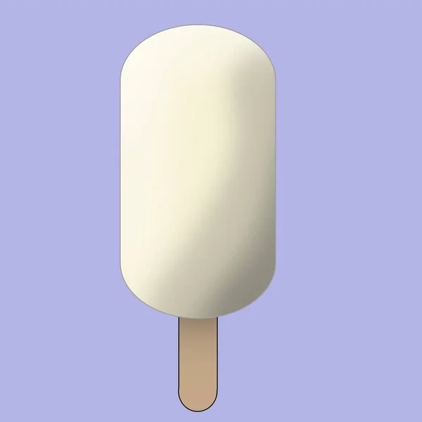 Pink White Ice cream Popsicle over a colorful pastel Pink and Purple background