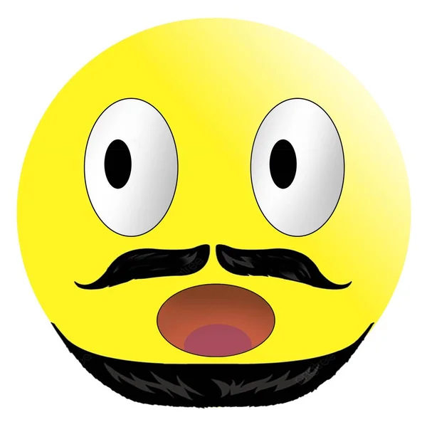 Crazy Emoji Medieval Hipster Beard Cool Emoji Emoticon Isolate White — Stockfoto