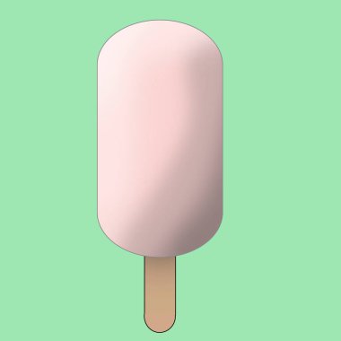 fruit sundae ice cream on green background 3d illustration
