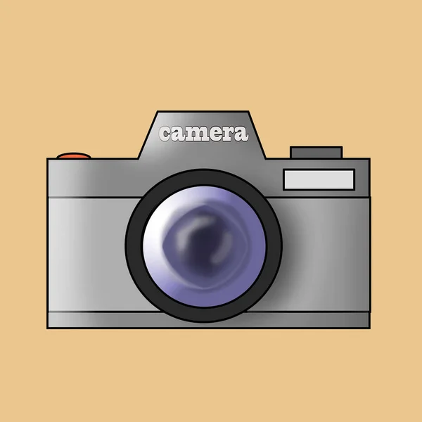 Retro Analog Film Camera Lens Yellow Background — 图库照片