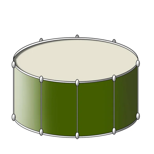 tom drum from green color setting on white background isolate