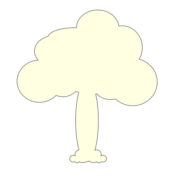 Икона Ядерных Грибов Иконка Контура Маленького Желтоватого Цвета Ядерного Гриба — стоковое фото