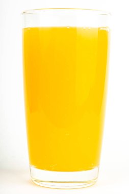 Glass glass in it Orange juice isolate on white background. isolate