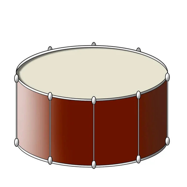 Brown Snare Drum Drum Set Isolate White Background — Zdjęcie stockowe