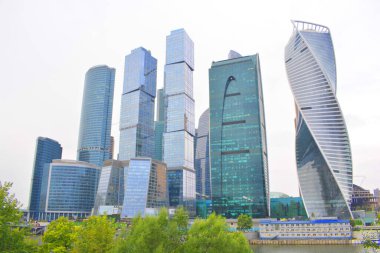 Moscow City - view of the skyscrapers Moscow International Business Center. against the sky