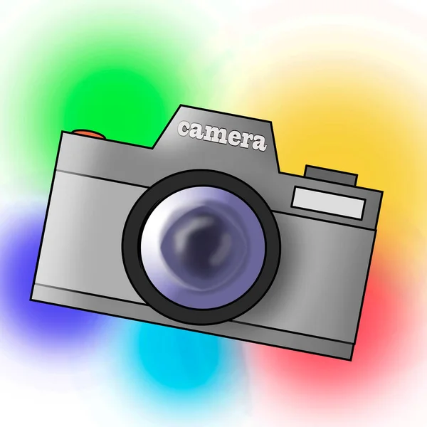 Hanging Reflex Camera Color Background — Foto Stock